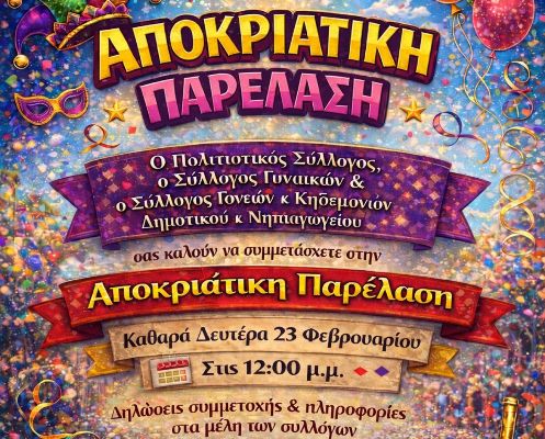  Συμμετοχές στην Αποκριάτικη Παρέλαση στον Πυργετό